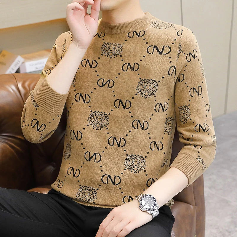 Men's Crew Neck Printed Sweater