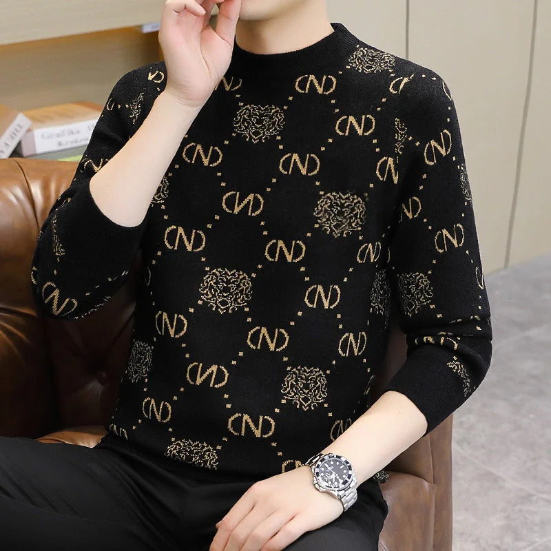 Men's Crew Neck Printed Sweater