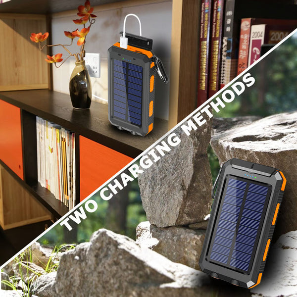 Solar Power Bank Built-in Cables Waterproof/Shockproof